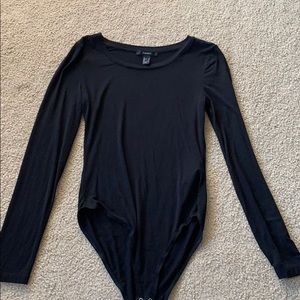 Forever 21 Long Sleeve Black Bodysuit